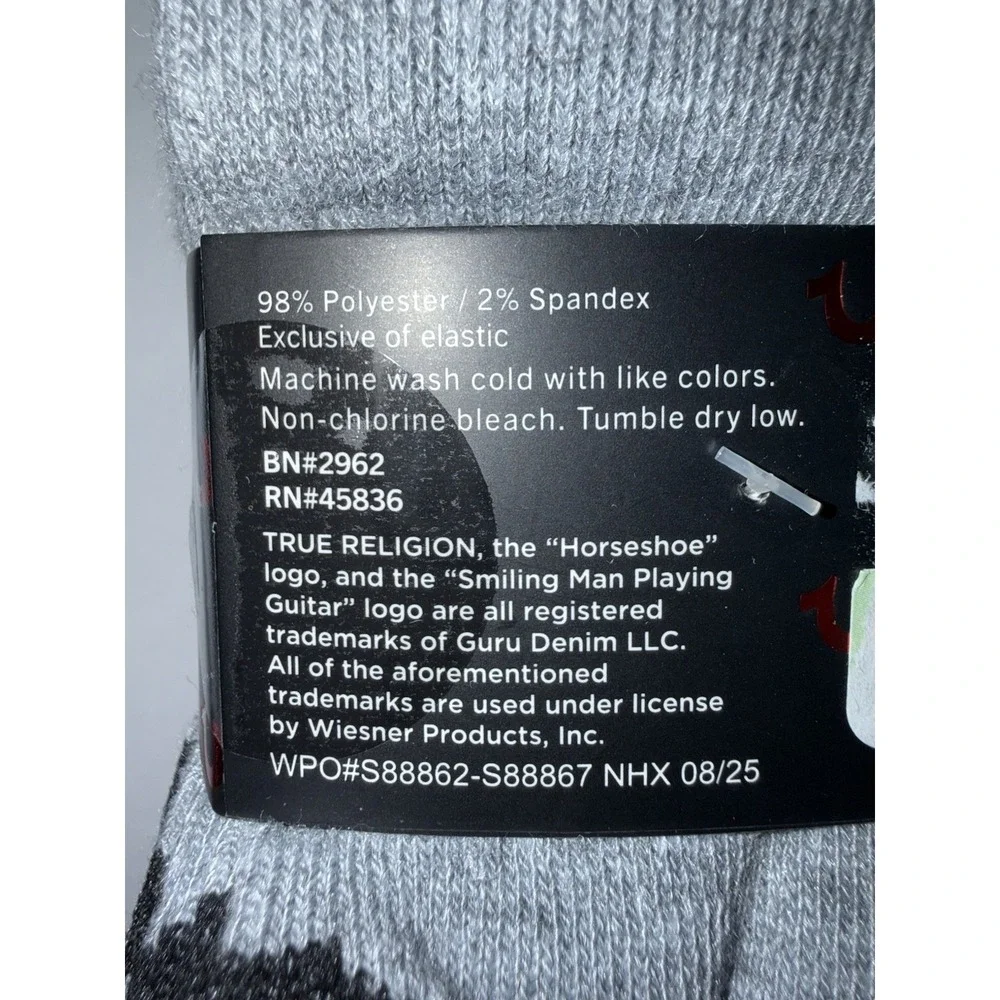 True Religion Boys 20 Pack Low Cut Socks Size 6-8.5 Black Gray White New NWT